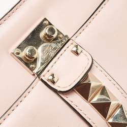 Valentino Light Pink Leather Mini Glam Lock Flap Shoulder Bag