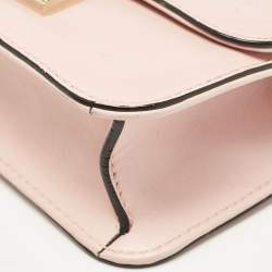 Valentino Light Pink Leather Mini Glam Lock Flap Shoulder Bag