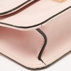 Valentino Light Pink Leather Mini Glam Lock Flap Shoulder Bag