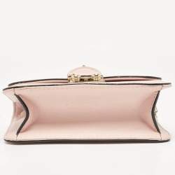 Valentino Light Pink Leather Mini Glam Lock Flap Shoulder Bag