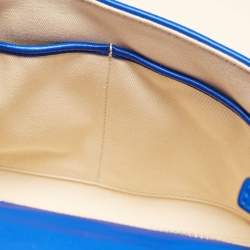 Pre Owned Valentino Blue Quilted Leather Medium Candystud Top Handle Bag