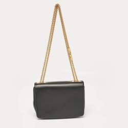 Valentino Black Leather One Stud Chain Shoulder Bag