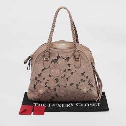 Valentino Old Rose Leather and Lace Dome Satchel