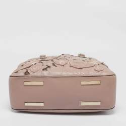 Valentino Old Rose Leather and Lace Dome Satchel