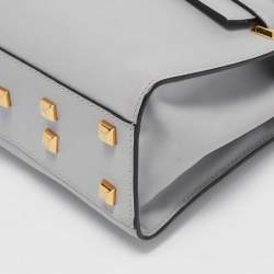 Pre Owned Valentino Ash Grey Leather My Rockstud Top Handle Bag