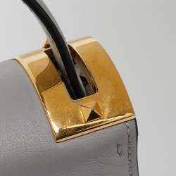 Pre Owned Valentino Ash Grey Leather My Rockstud Top Handle Bag