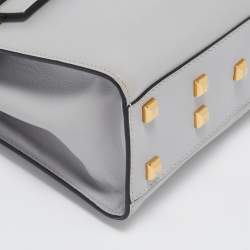 Pre Owned Valentino Ash Grey Leather My Rockstud Top Handle Bag