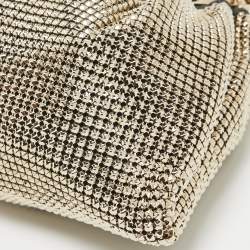 Pre Owned Valentino Gold Chainmail Bebop Ring Loop-Handle Clutch 