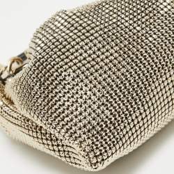Pre Owned Valentino Gold Chainmail Bebop Ring Loop-Handle Clutch 