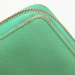 Valentino Green Leather Zip Around Wallet