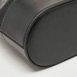 Pre Owned Valentino Black Leather VLogo Mini Bucket Bag