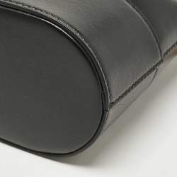 Pre Owned Valentino Black Leather VLogo Mini Bucket Bag