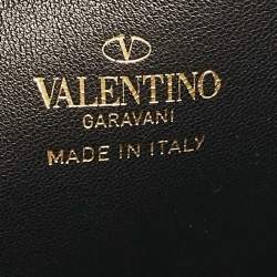 Pre Owned Valentino Black Leather VLogo Mini Bucket Bag