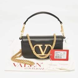 Pre Owned Valentino Black Leather Small Loco Shoulder Bag
