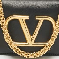 Pre Owned Valentino Black Leather Small Loco Shoulder Bag