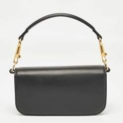 Pre Owned Valentino Black Leather Small Loco Shoulder Bag