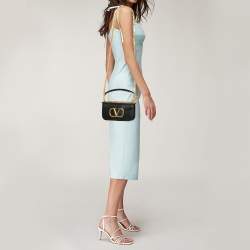 Pre Owned Valentino Black Leather Small Loco Shoulder Bag