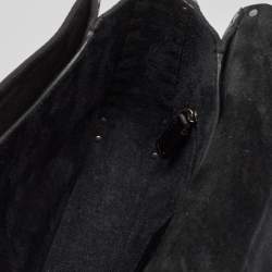 Pre Owned Valentino Black Leather Guitar Rockstud Rolling Crossbody Bag