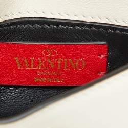 Pre Owned Valentino Garavani Off-White VLogo Rhinestone Mini Chain Pouch