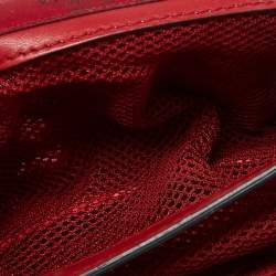 Pre Owned Valentino Red Leather and Lace Va Va Voom Chain Crossbody Bag