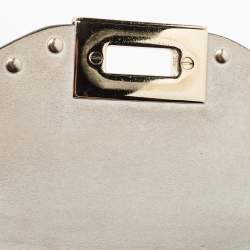 Pre Owned Valentino Grey Leather Rockstud Flap Crossbody Bag