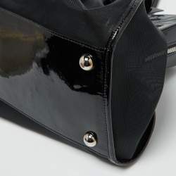 Valentino Black Mesh and Patent Leather Petale Rose Dome Satchel