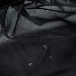 Valentino Black Mesh and Patent Leather Petale Rose Dome Satchel