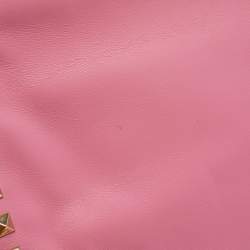 Pre Owned Valentino Pink Leather Medium Rockstud Trapeze Tote