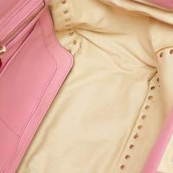 Pre Owned Valentino Pink Leather Medium Rockstud Trapeze Tote