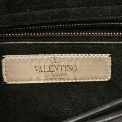 Pre Owned Valentino Black Leather Rolling Rockstud Shoulder Bag