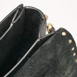 Pre Owned Valentino Black Leather Rolling Rockstud Shoulder Bag
