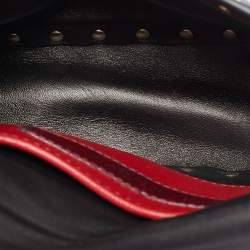 Pre Owned Valentino Black Patent Leather Small Rockstud Spike Top Handle Bag