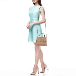 Pre Owned Valentino Beige Leather Small VSLING Top Handle Bag