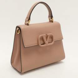 Pre Owned Valentino Beige Leather Small VSLING Top Handle Bag