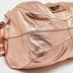 Valentino Metallic Rose Gold Leather Nuage Bow Hobo