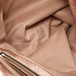 Valentino Metallic Rose Gold Leather Nuage Bow Hobo