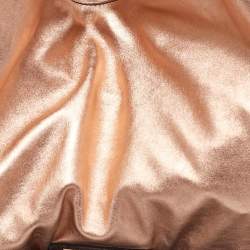 Valentino Metallic Rose Gold Leather Nuage Bow Hobo