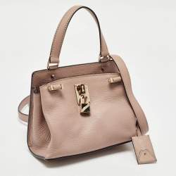 Valentino Dusty Pink Leather RockStud Small Joylock Top Handle Bag