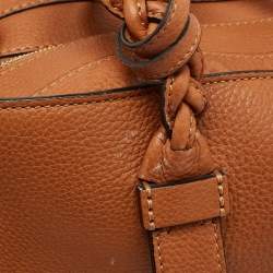 مملوكة مسبقًا Valentino Brown Leather Braided Handle To Be Cool Tote