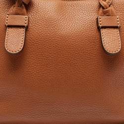 مملوكة مسبقًا Valentino Brown Leather Braided Handle To Be Cool Tote