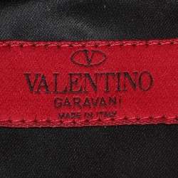 Pre Owned Valentino Multicolor Patent Leather and Satin Rose Applique Tote