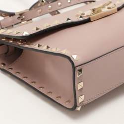 Pre Owned Valentino Beige Leather Rockstud Crossbody Bag