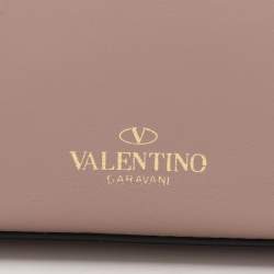 Pre Owned Valentino Beige Leather Rockstud Crossbody Bag