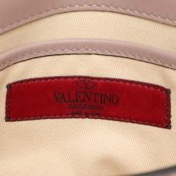 Pre Owned Valentino Beige Leather Rockstud Crossbody Bag