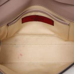 Pre Owned Valentino Beige Leather Rockstud Crossbody Bag