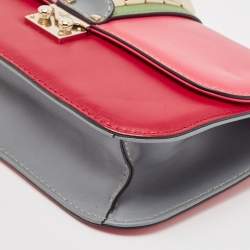 Pre Owned Valentino Multicolor Leather Medium Glam Lock Chain Shoulder Bag