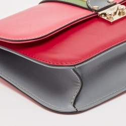 Pre Owned Valentino Multicolor Leather Medium Glam Lock Chain Shoulder Bag