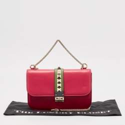 Pre Owned Valentino Multicolor Leather Medium Glam Lock Chain Shoulder Bag