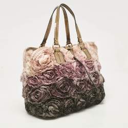 Pre Owned Valentino Multicolor Patent Leather and Satin Rosier Tote