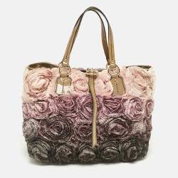 Pre Owned Valentino Multicolor Patent Leather and Satin Rosier Tote